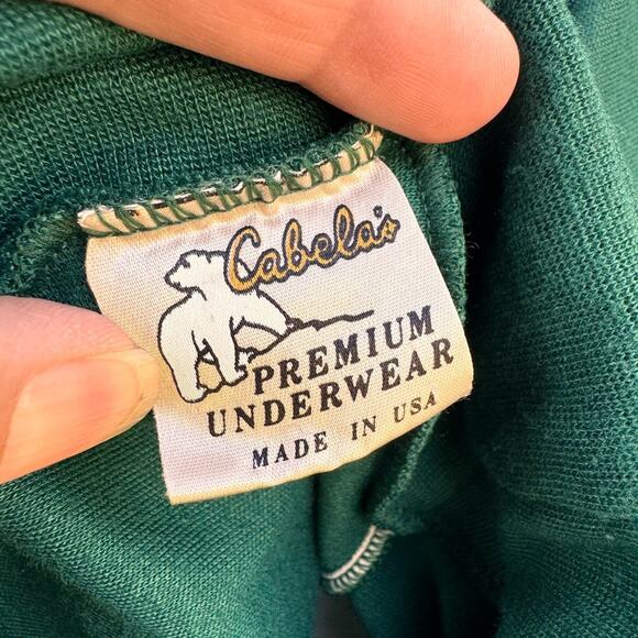 VTG Cabelas Outdoor Gear Turtleneck Men’s Size Large Hunter Green Top - Picture 7 of 8